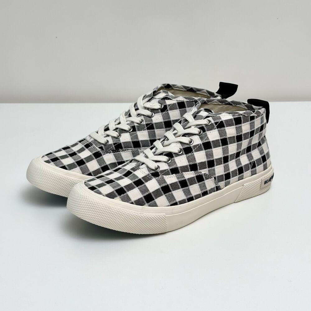 NIB Seavees Women's Legend 90 Black & White Checked High Top Sneakers - US10